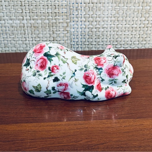 🌟4xHP🌟VTG Porcelain Sleeping Pink Chintz Cat Figurine Formalities Baum Brothers - Picture 4 of 7